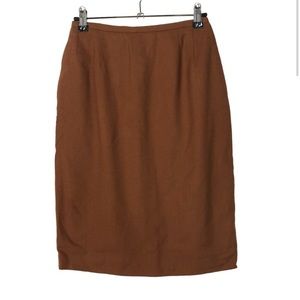 Liz Claiborne Vintage Camel Brown Wool Knee Length Pencil Skirt 4